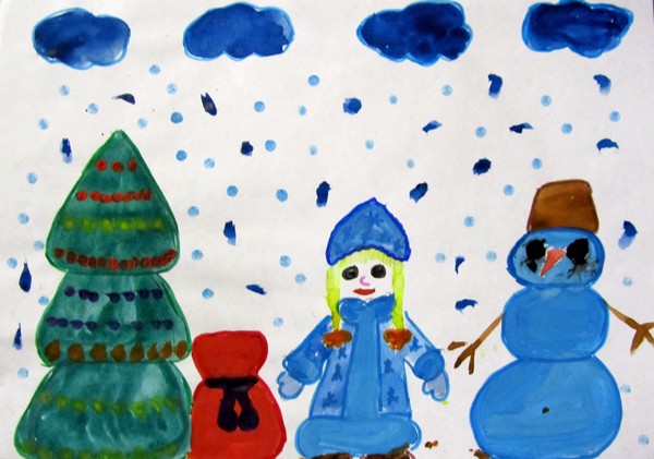 конспект по рисованию новый год подготовительная группа