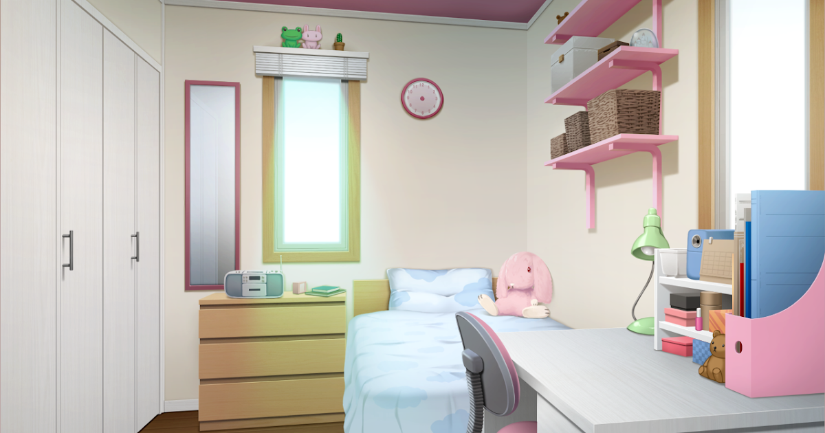 Anime Landscape: Anime Girl Kawaii Bedroom Background