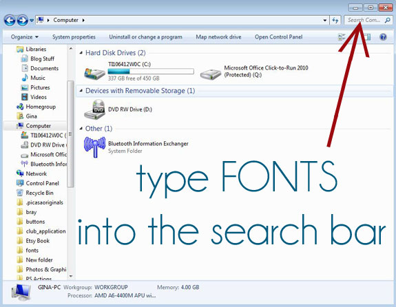 how to find font files on my computer