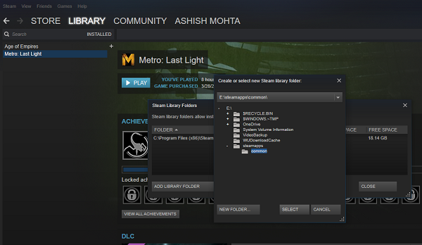 ย้ายเกม Steam ไปยังไดรฟ์อื่น