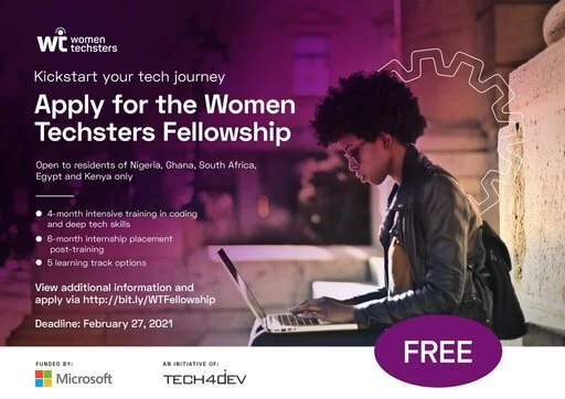Women Techsters Fellowship Program 2021 for African Women