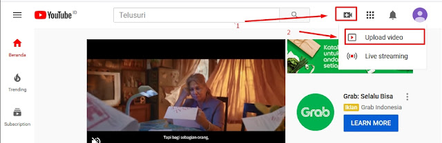 cara mengupload video di youtube