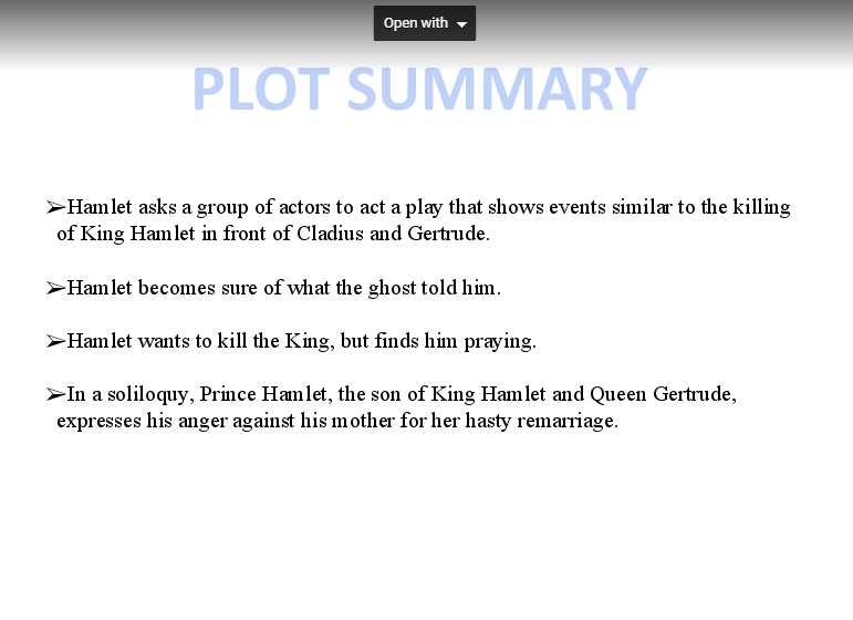 Plot Summary of Hamlet