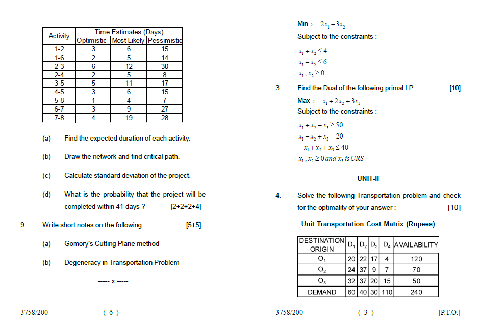 Lucknow University MBA (CBCS) (SemesterII) DECISION SCIENCE [GE202