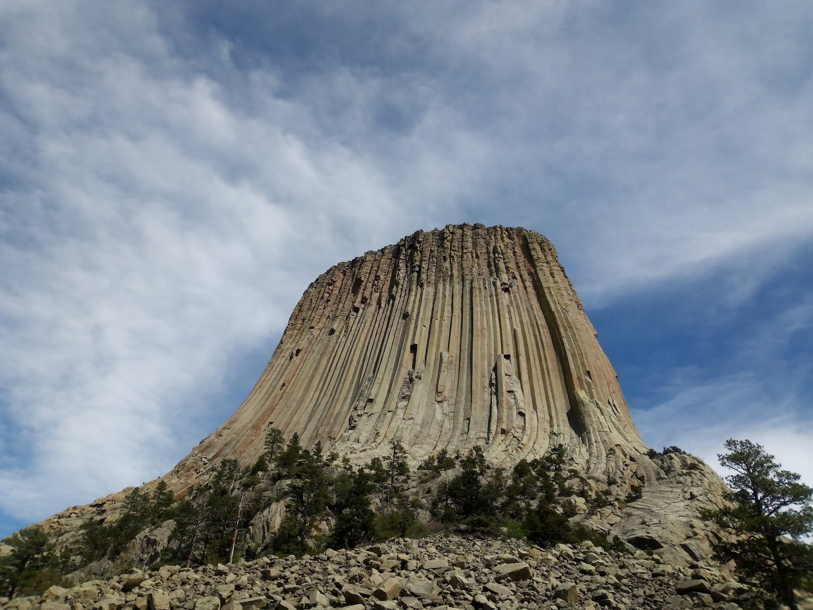 Wyoming Devils Tower National Monument approaching thunderstorm