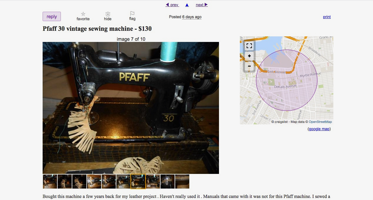 male pattern boldness Sewing Machines on Craigslist The Good, The Bad