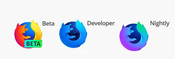 Firefox 베타, Nightly, 개발자