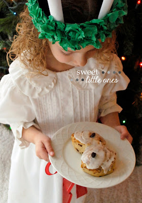 Catholic Liturgical Living: St. Lucy/Lucia Feast Day Celebration Ideas, Traditions, Recipes, and DIY Wreath Crown Craft www.sweetlittleonesblog.com