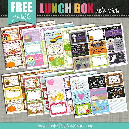 FREE Printable Lunch Box Notes