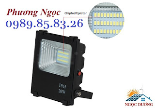 Đèn LED pha năng lượng mặt trời 20W, đèn chiếu sáng năng lượng mặt trời