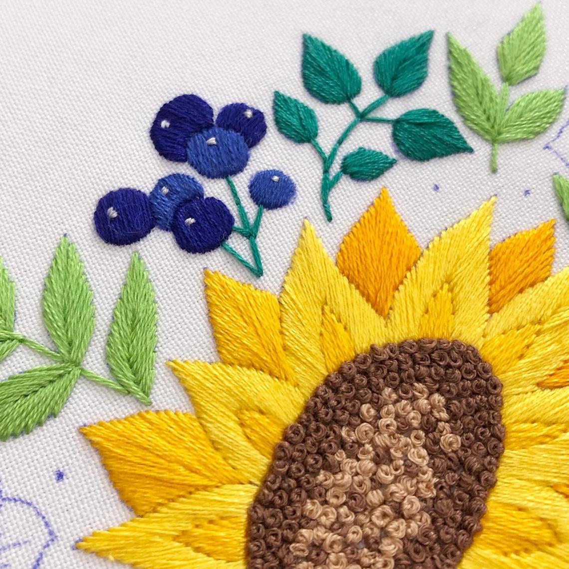 Hướng dẫn thêu hoa hướng dương - Hình 4