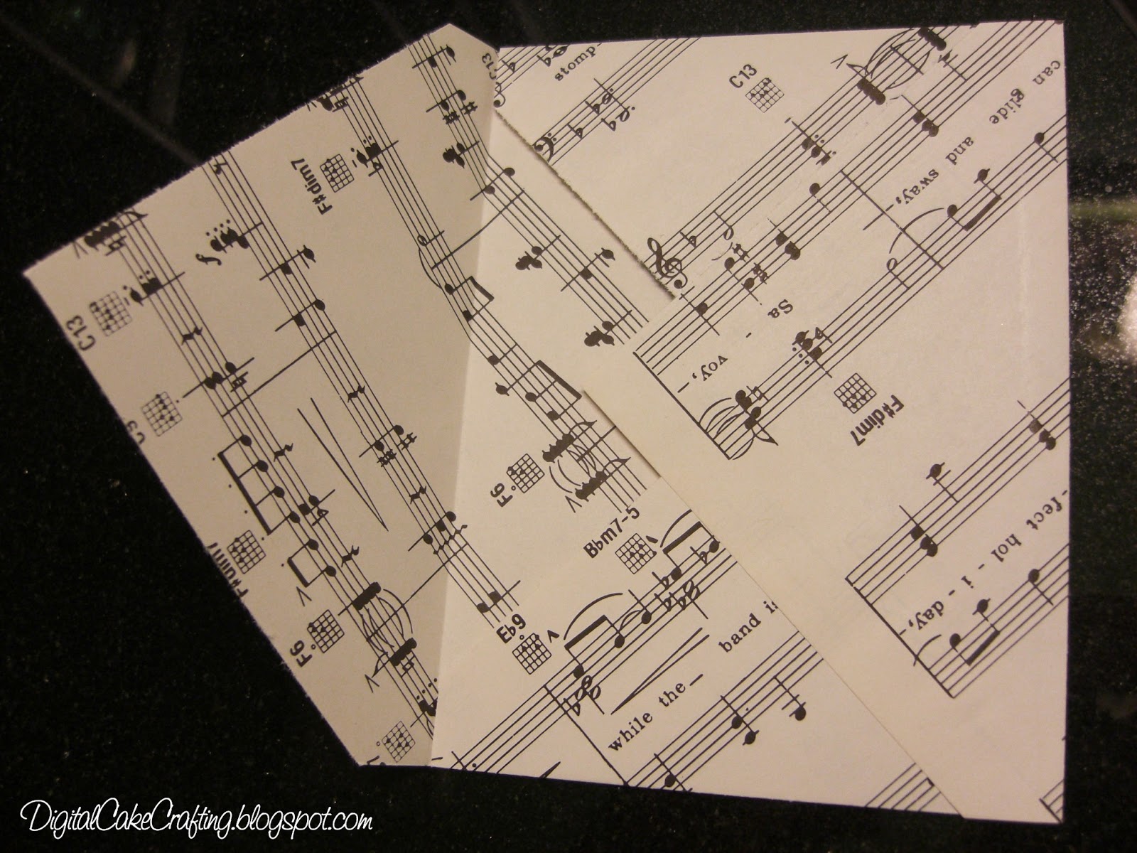 Digital Cake Crafting Sheet Music Envelopes & Confetti