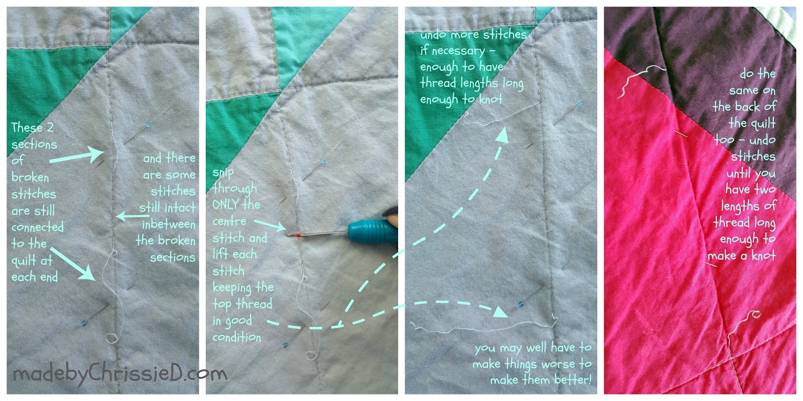 Chris Dodsley mbCD How To Repair Broken Quilting Stitches