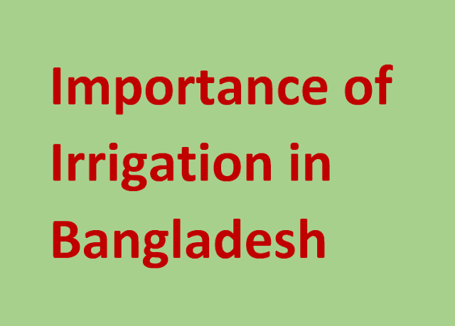 Importance of Irrigation in Bangladesh