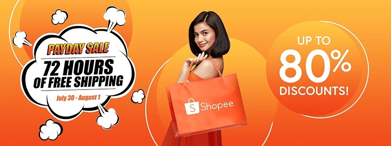 Shopee Payday Sale Offers up to 80% Discount and Free Shipping!