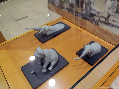 Disneyland Hotel Adventure Tower lobby elephants maquettes