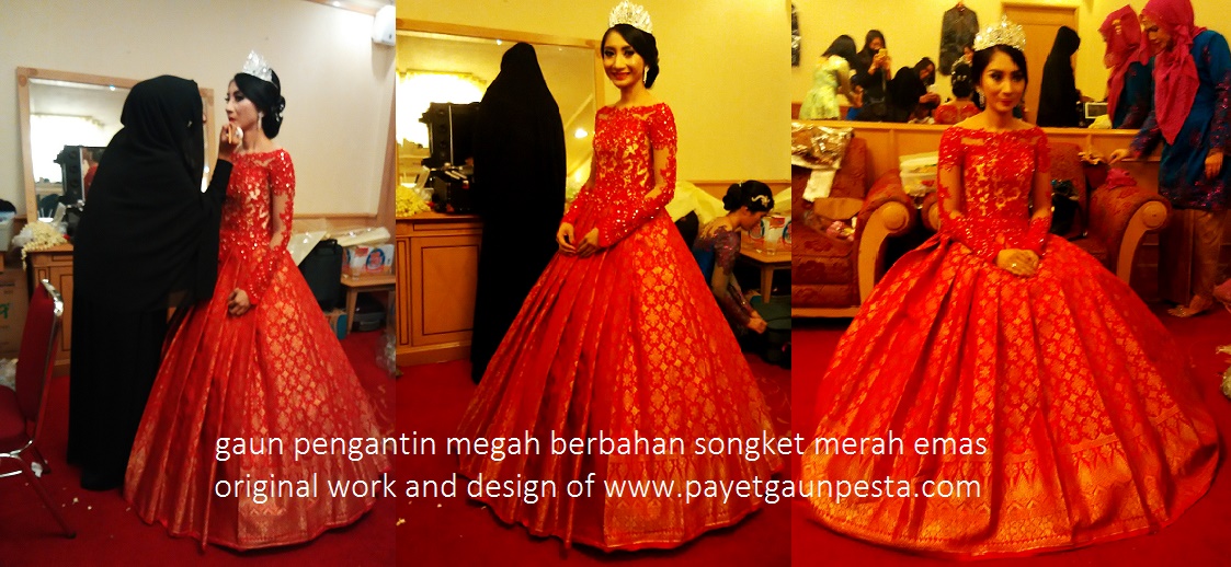 gaun pengantin modern buat merah