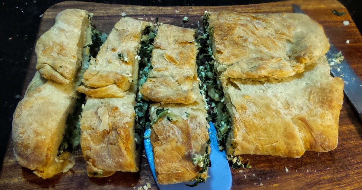 HAPPY RETIREE'S KITCHEN Rustic Spinach, Feta and Haloumi Pie, a
