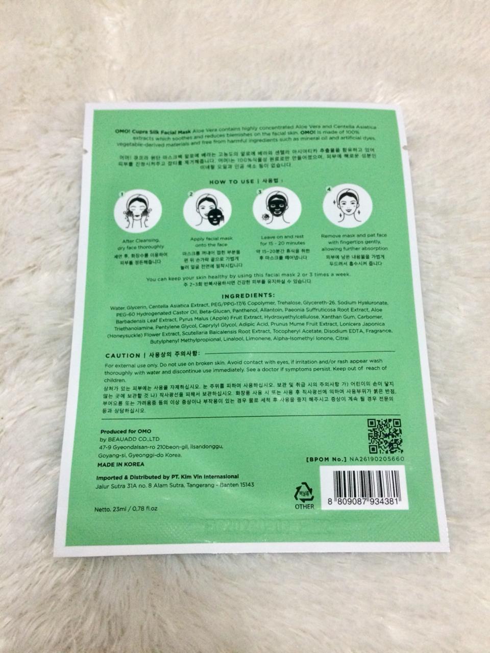 Review Produk [ REVIEW ] OMO Sheet Mask Korea Halal