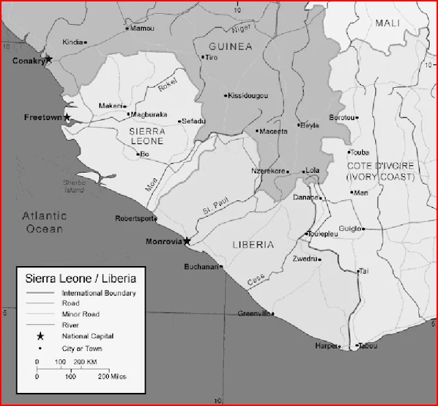 image: Black and Sierra Leone Map