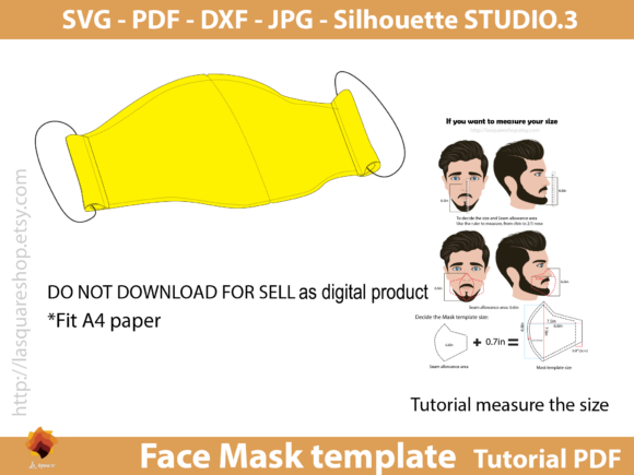 Face Three Size Mask Templates Graphic