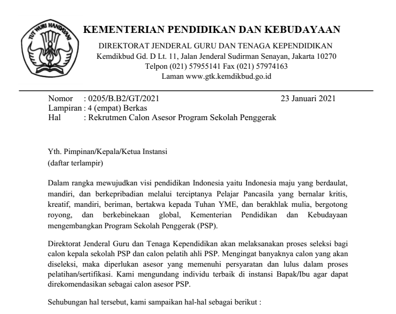 Dibuka Rekrutmen Calon Asesor Program Sekolah Penggerak Kemendikbud 2021 Pendaftaran S D 1 Februari 2021 Tomatalikuang Com Berita Pendidikan Terbaru