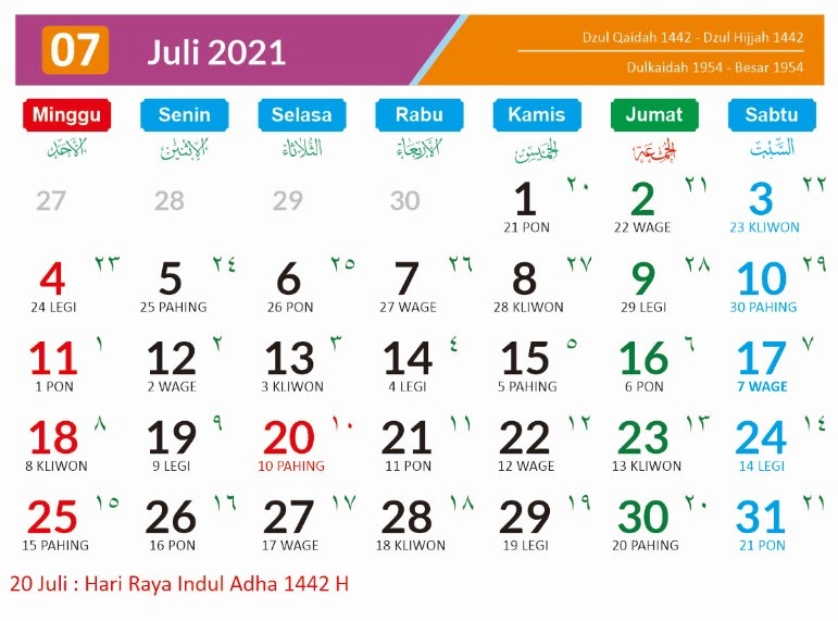  Jawa  Pasaran Kalender  Tahun  1976 Lengkap  Dengan Weton 