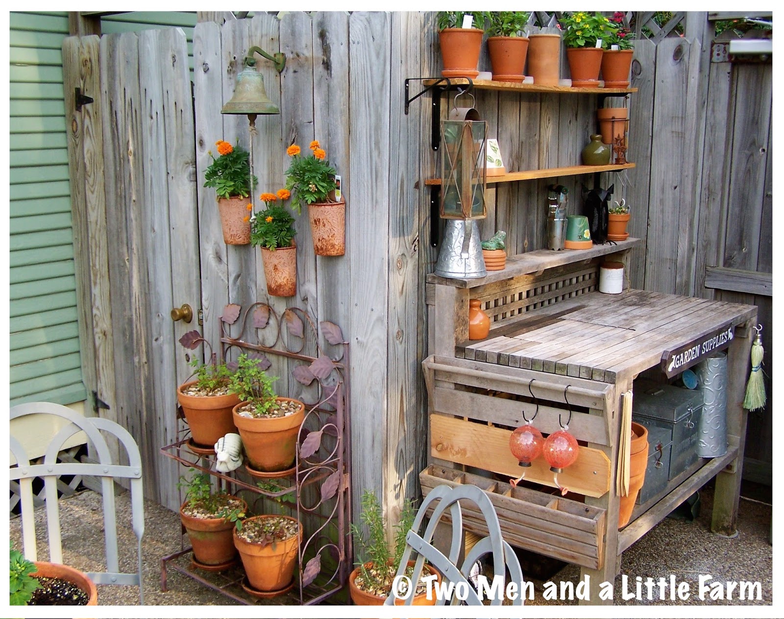 Two Men and a Little Farm POTTING BENCH GARDENING STATION, INSPIRATION