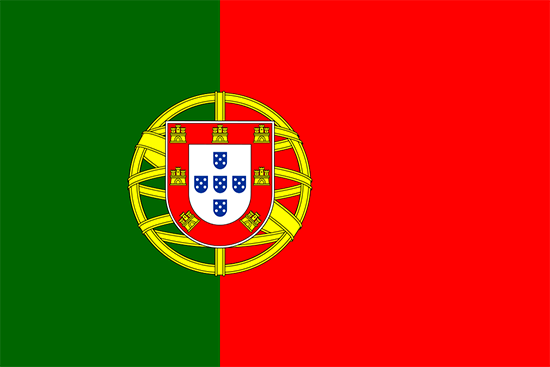 Bandera de Portugal (República Portuguesa) plana vista de frente, vector y JPG