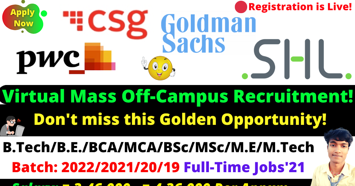 Goldman Sachs Off Campus Drive 2021 Summer Analyst