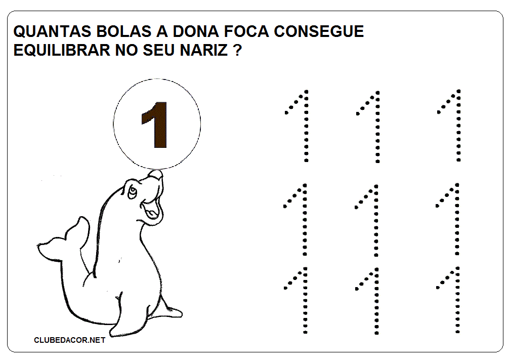 clube da cor atividades escolares atividades com o nÚmero 1