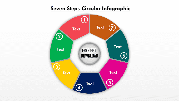 Seven Steps Circular Beautiful Infographic | Free PPT Download