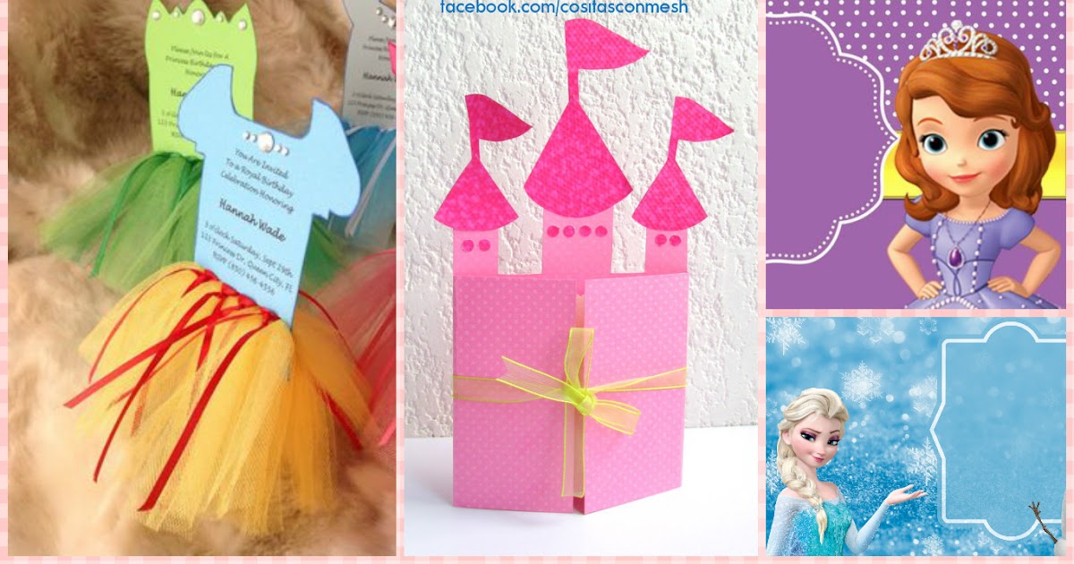 Cómo hacer tarjeta de cumpleaños inspirado en princesas ~ cositasconmesh