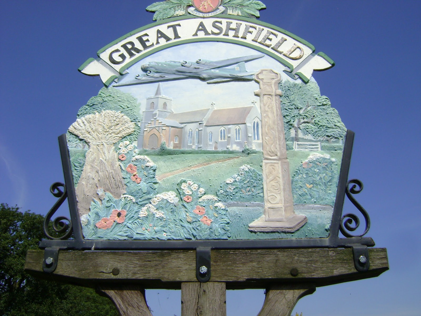 American Memorials in Norfolk & Suffolk Great Ashfield Village Sign