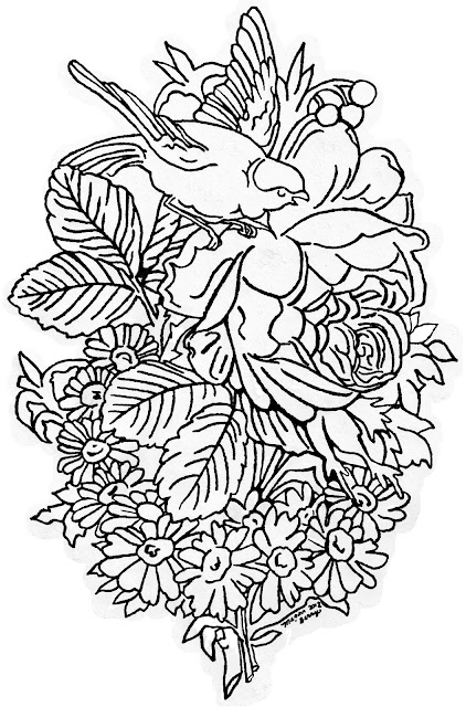 Birds and Flowers Clip Art