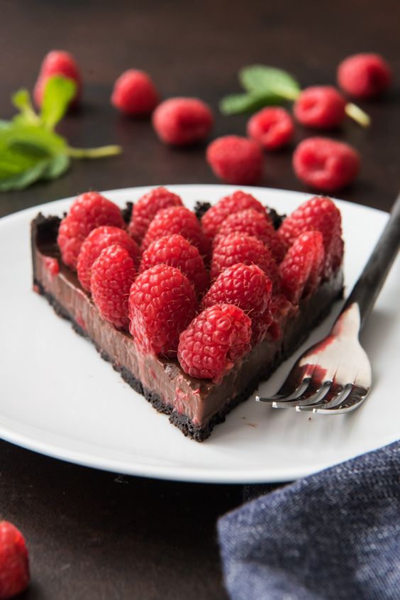 Raspberry Chocolate Tart Food Easy Father