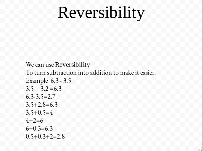 Blake @ St Francis School: Reversibility
