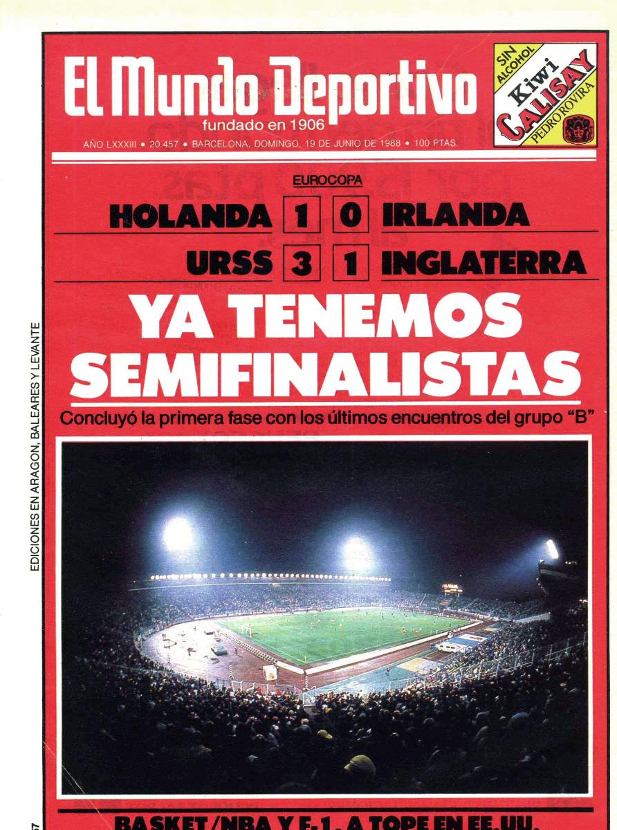 Ceret Sports Euro Cup 1988 Group B England USSR