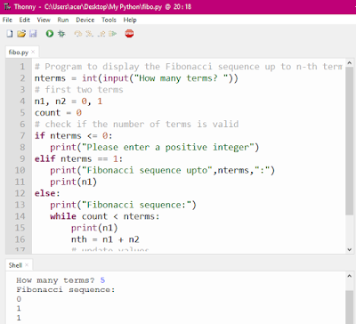Python program to print the Fibonacci sequence. - b2apython