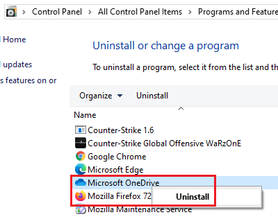 Удалить Microsoft OneDrive