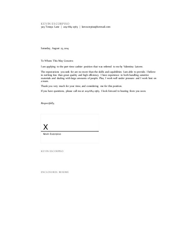 What Does Enclosure Mean At The End Of A Cover Letter Certificate Letter