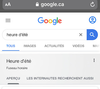 Google Recherche : reccourci heure