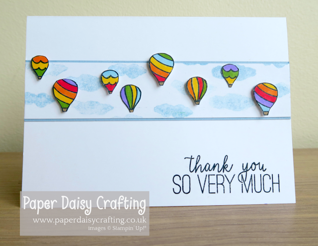 Above the Clouds Thank You card Stampin Up