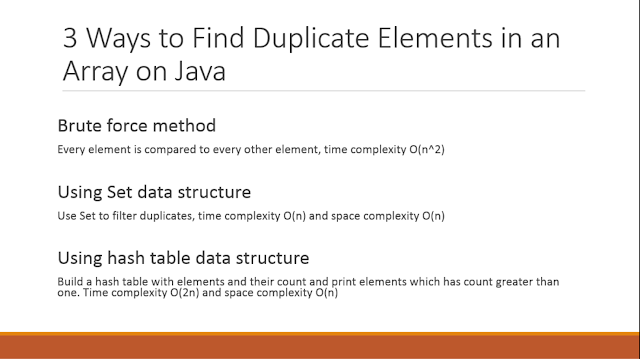 3 Ways to Find Duplicate Elements in an Array - Java