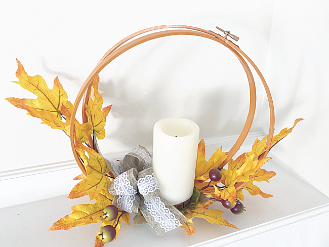 fall hoop centerpiece