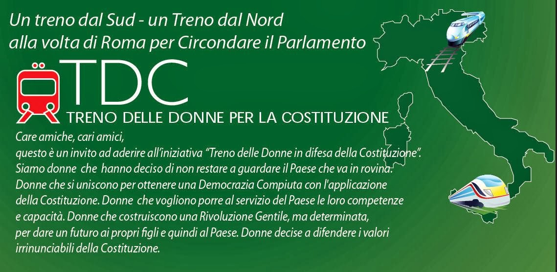 Un Treno dal Nord ed uno dal Sud per difendere la Carta Costituzionale!