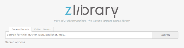 Screenshot: Part of Z-Library project. The world's largest ebook library