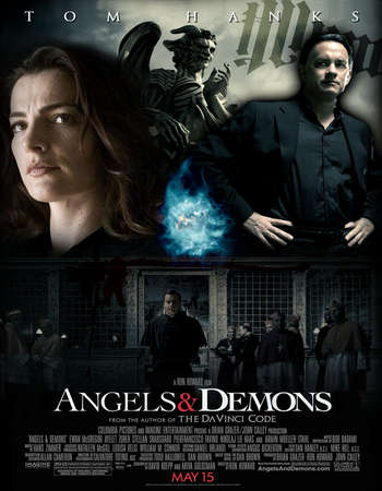 Poster Of Angels & Demons 2009 Hindi Dual Audio 650MB Extended Cut BRRip 720p ESubs HEVC Free Download Watch Online downloadhub.in