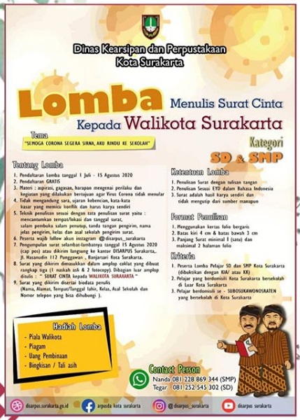 Lomba Menulis Surat Cinta Kepada Walikota Surakarta Portal Kompetisi Dan Beasiswa