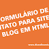 Formulário de contato para site ou blog em HTML